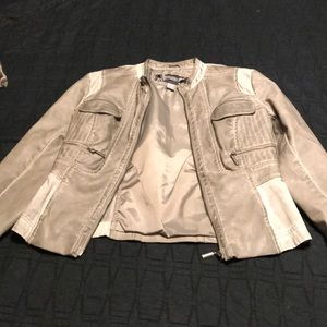 Leather grey jacket